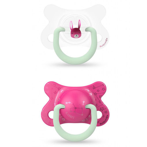 Picture of 0-6M SOOTHER SILICONE GLOW IN THE DARK RING HANDLE - PINK